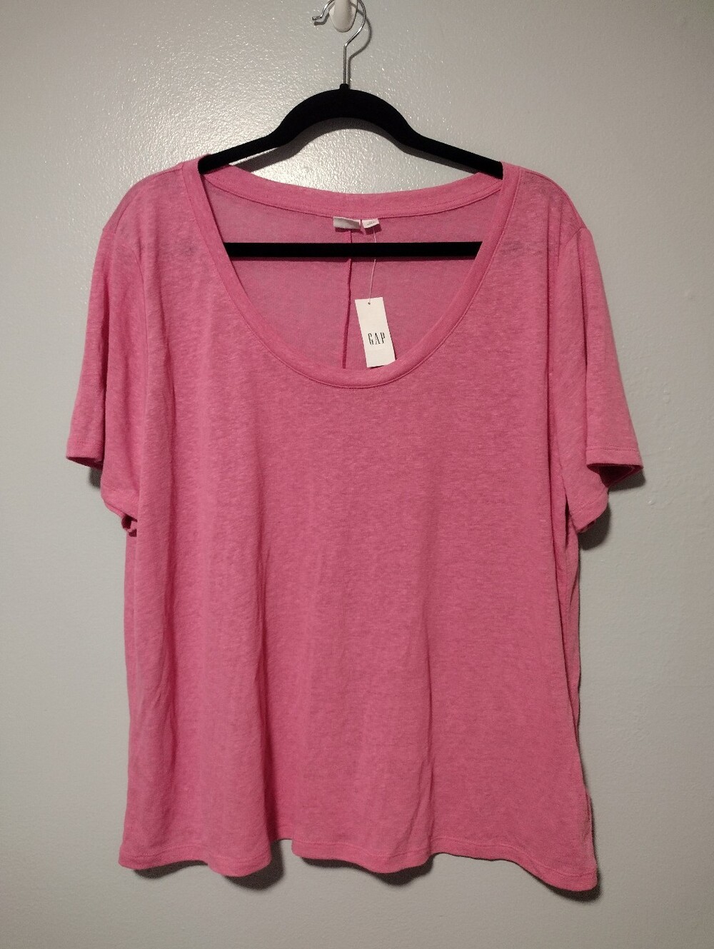 GAP Linen Blend Scoop Neck Tee T-shirt Relaxed Top